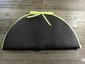Raffia Clutch Handtasche schwarz wie grün Halbmond Neu - Bild 1 von 4