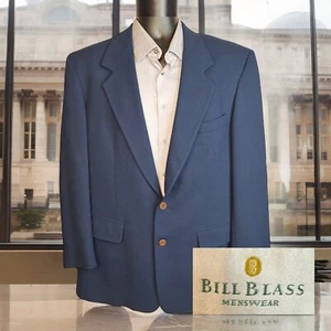 Bill Blass Sakko Blazer Herren 44R Navy Wolle Ventless - Bild 1 von 11