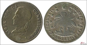 Bolivia 4 Soles 1859 / Potosi FJ / 12,70 gr. plata MBC / VF - Picture 1 of 1