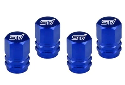 4 x tampas de válvula de pneu de roda azul para Subaru WRX STi / Impreza / Forester / BRZ - Imagem 1 de 2