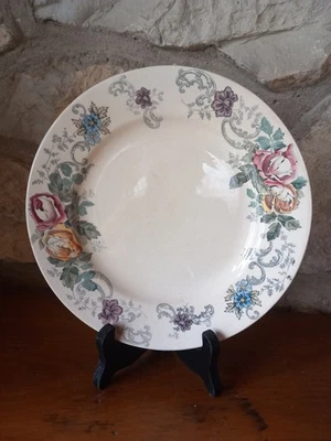  Assiette à dessert terre de fer polychrome Printanier Bourgeois Choisy Le Roi - Photo 1/4