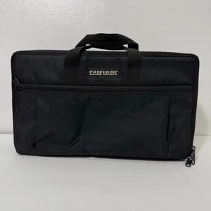 Vintage 90s Caselogic Cassette Case Holds 30 Tapes Black w/Handle & Pocket - Imagen 1 de 3