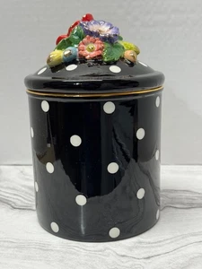 Mackenzie-Childs Porcelain Polka Dot Canister Jar - Picture 1 of 7