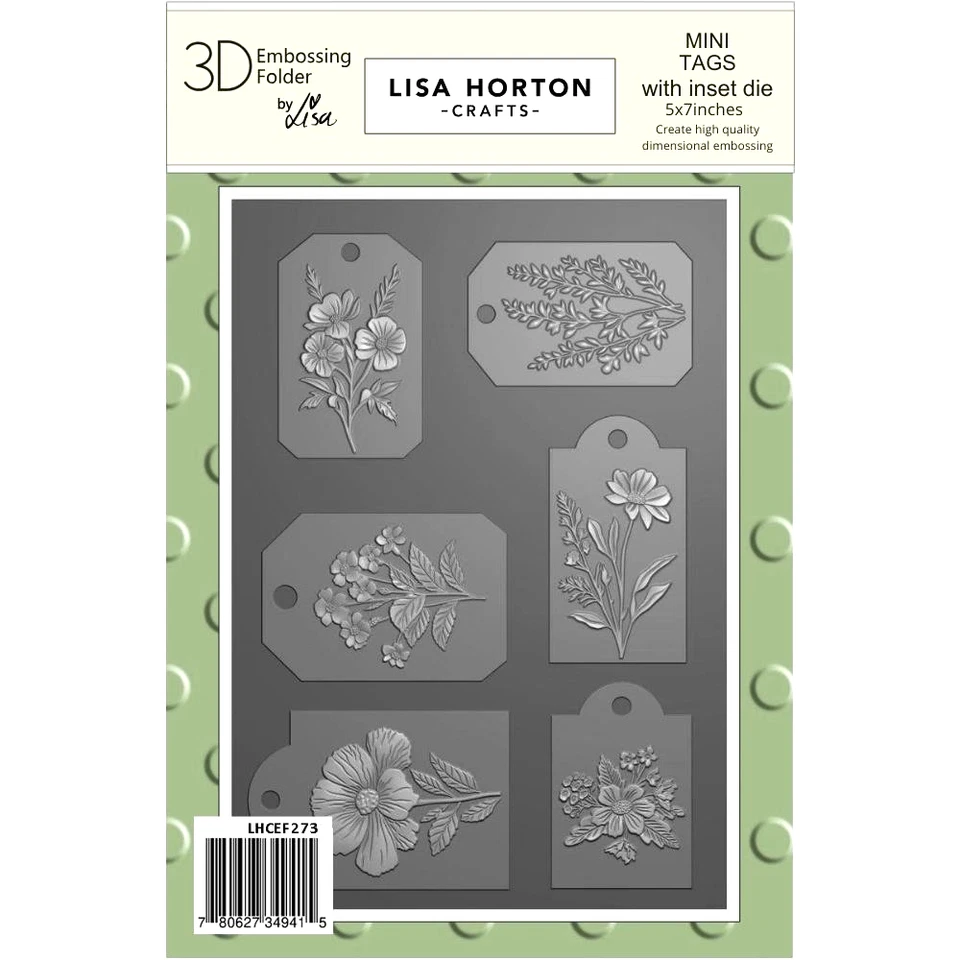 Lisa Horton Crafts Embossing Folder And Die 5"X7" Mini Tags - Image 1 of 1