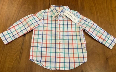 Janie and Jack 100% Cotton Poplin Boys Button Down Shirt Size 6-12 Months NEW ✨ - Image 1 of 4
