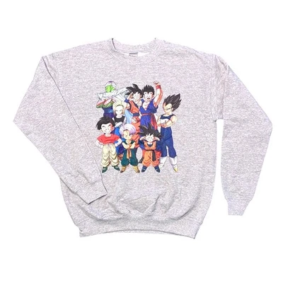 Dragon Ball Z Group Youth Gildan Crewneck Pullover Sweatshirt Gray Anime Cartoon - Image 1 of 4
