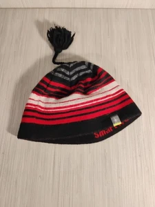 Smartwool Gorro Rojo y Negro Sombrero Pom Pom Borla Logo Sombrero Lana Merino - Imagen 1 de 6