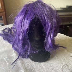 Purple Wig Long Hair Wig with Bangs Synthetic Cosplay Full Wigs - Picture 1 of 5