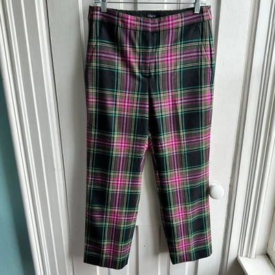 Pantalón J Crew Kate Pierna Recta en Stewart Tartán Cuadros Mezcla Lana Nuevo con Etiquetas Foto 1 de 4