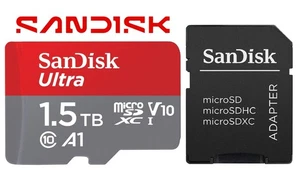 SanDisk Ultra microSD 1.5TB with SD Adapter – SDSQUAC-1T50-GN6MA - Picture 1 of 5
