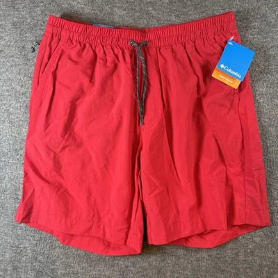 Baúl Corto Columbia Para Hombres 8" Verano Seco Omni-Sombra Malla Forrado UPF50 Rojo Talla M NUEVO Foto 1 de 4