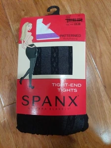 Sz E Spanx Black Patterned Bodyshaping Tight-End Tights Size E Style 322 - Picture 1 of 4