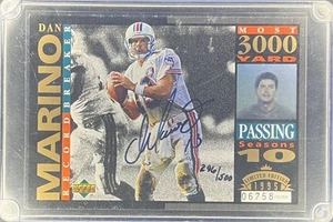 1995 Upper Deck DAN MARINO Auto Autograph Record Breaker Jumbo Card 74/500 - Picture 1 of 2
