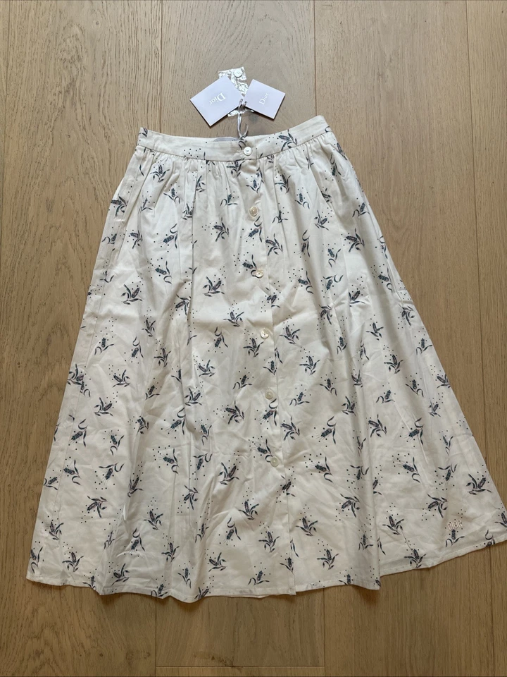 Nueva Falda Larga Con Etiquetas 100% Auténtica CHRISTIAN DIOR Niñas - 8 Años - BLANCA Foto 1 de 4