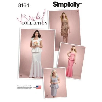 Simplicity Sewing Pattern 8164 Dress Skirt Long Short Peplum Top Miss Size 4-12 Foto 1 de 3