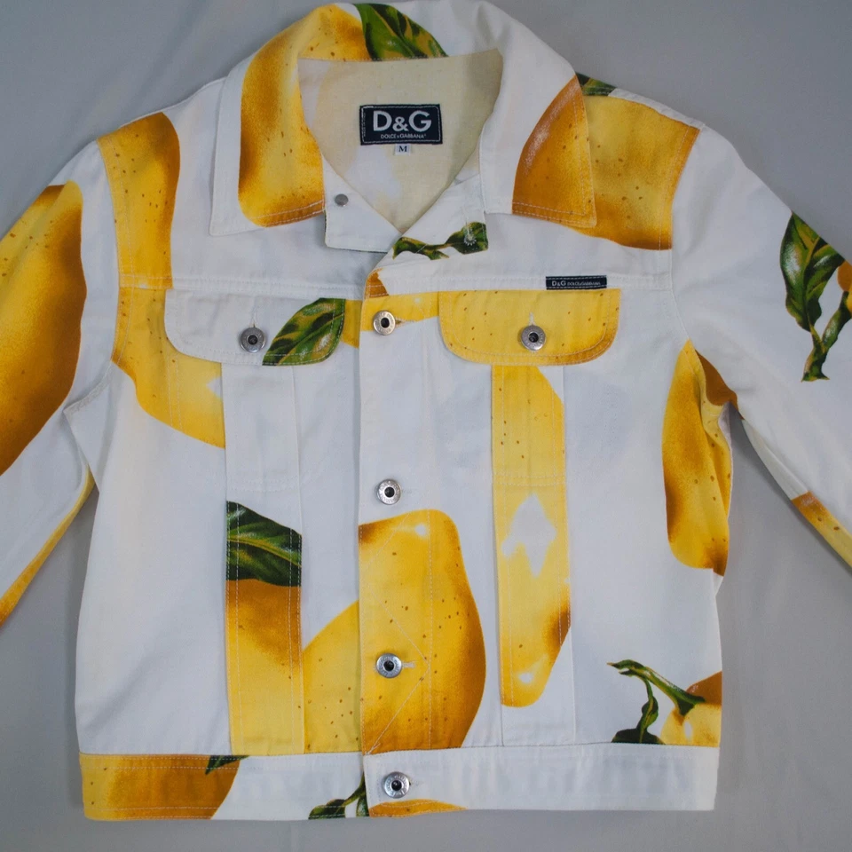 Chaqueta Dolce & Gabbana Auténtica Rara De Colección Estampado Limón Algodón Talla M Foto 1 de 4