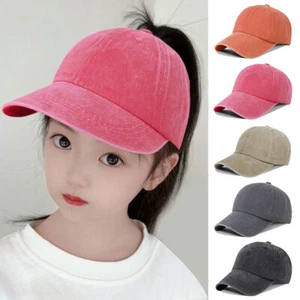 Kinder Baseballmütze einfarbig Mädchen Sonnenblende Hüte Sommer Schirmmützen Geschenk ↕ - Bild 1 von 25