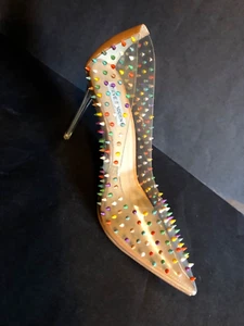Steve Madden Mujer Zapatos Talla 11 Transparente Stiletto Multicolor Lunares - Imagen 1 de 9