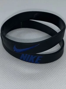 Fashion Sports Wristbands Black with Blue Letters. Set Of 2. - Picture 1 of 3
