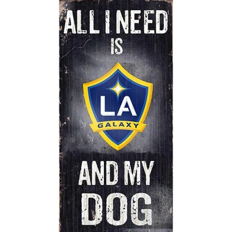 Los Angeles Galaxy Soccer and Dog Wood Sign [NEW] MLS Man Cave Den Wall Foto 1 de 1