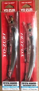 Yo-Zuri Crystal Minnow - 2 PACK -5 1/4"- New- Real Glass Minnow - Picture 1 of 1