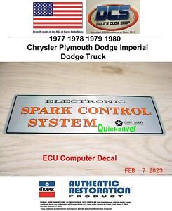1977 78 79 80 Chrysler Plymouth Dodge Electronic Spark Control Decal MoPar USA