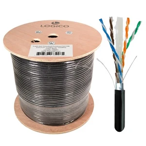 Cat6 Shielded Ethernet Cable 1000FT Outdoor Direct Burial Gel 23AWG Pure Copper - Picture 1 of 4