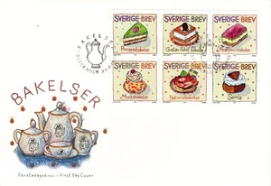 SWEDEN FDC CAKES DESSERTS PASTRY 1998 ISSUE - Picture 1 of 1