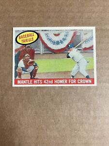1959 TOPPS #461 MANTLE HITS 42ND HOMER FOR CROWN YANKEES EX++ / EX-MT