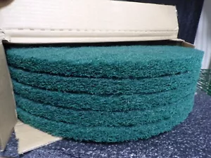 Tough Guy 402W23 Scrubbing Pad,Green,Size 17",Round, Pk5 (G) - Picture 1 of 8