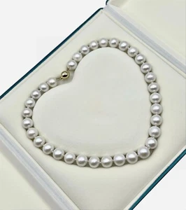 Gorgeous 12-13 mm South Sea White Saltwater Pearl Necklace 14kt Solid Gold clips - Picture 1 of 10