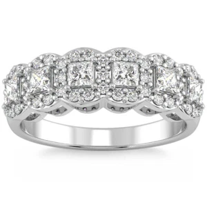 F/VS 1Ct Princess Cut Diamond Wedding Ring Anniversary 14k Gold Lab Grown - Picture 1 of 7