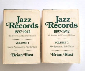 JAZZ RECORDS: 1897-1942 - BRIAN RUST - 1978 - HC/DJ - VOL. 1 & 2 - Picture 1 of 18