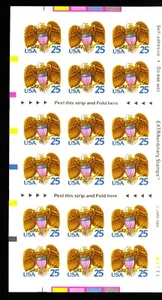 US Scott # 2431a Booklet Of 18 With Plate # Stamps MNH, Eagle - Picture 1 of 2
