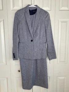 Antonio Melani Dress Suit Women's Linen Blend Sheath 2 Piece Career Office Sz 0 - Picture 1 of 7