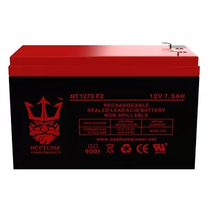 Neptune NT1275F2 SLA Battery Replacement for 12V 7.5AH 8ah 9AH F2/F1 - Picture 1 of 7