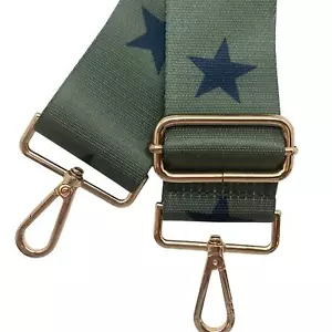 Armeegrün mit schwarzen Sternen verstellbare Umhängetasche Handtasche Gitarrengurt - Bild 1 von 2