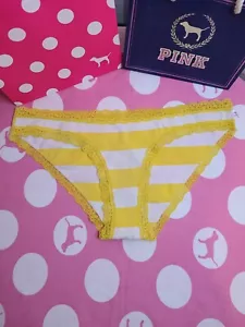 VTG VS PINK Lace Trim Cotton Bikini Panty Size M ๐ - Picture 1 of 7