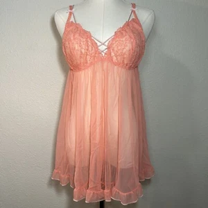 Victorias Secret Open Back Ruffle Slip Large - Picture 1 of 11