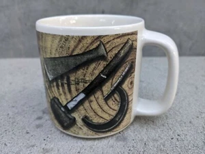 Russ Berrie Ceramic Coffee Tea Mug Cup Hand Tools Handyman Craftsman Carpenter - Picture 1 of 12