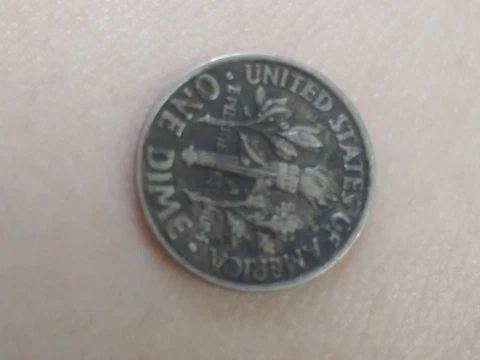 1981 P Dime Very Rare Discoloration Cover