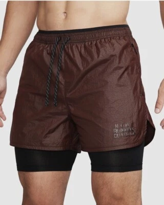 Pantalones Cortos para Correr Nike Repel 2-n-1 7" Para Hombre Talla L Marrón FB8544 227 Foto 1 de 4