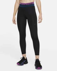 NWT Women's Nike Pro Mid Rise 7/8 Black Leggings MSRP $55.00 - Picture 1 of 10