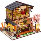 DIY Wooden Dollhouse Yoshimoto Sushi Miniature Collection Music Box Gift