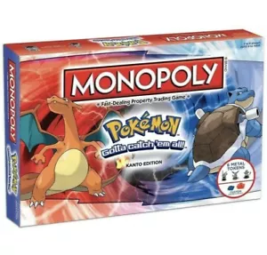 Monopoly Board Game Pokemon Kanto Family Friends Holiday Fun Property Trading - Picture 1 of 5