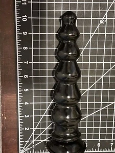 9.4" XL Black Ribbed Anal Expansion Stretcher Butt Plug Dildo Trainer - Picture 1 of 11