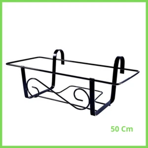 Fioriera balconiera portavaso rettangolare da balcone per ringhiera 50 cm ferro - Foto 1 di 1