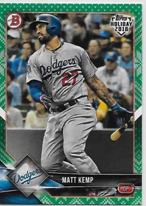 Matt Kemp 2018 Topps Bowman Holiday Green Festive #TH-MK Los Angeles Dodgers /99 - Bild 1 von 2