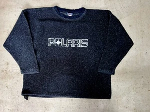 Sudadera De Colección Polaris Para Hombres XLarge Negra Polar Logo Grande Hecha en EE. UU. Moto de Nieve - Imagen 1 de 8