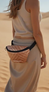 Women Rust Gold Fashion Fanny Pack Belt Bum Bag Cross Body Female Lady Size S M - Picture 1 of 24